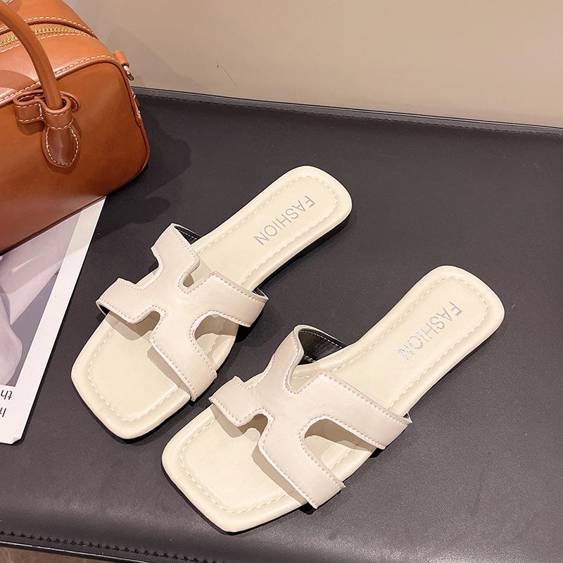 

Корейская версия модных универсальных шлепанцев на плоской подошве в стиле кэжуал, летние новые модные нишевые шлепанцы с открытым носком 39