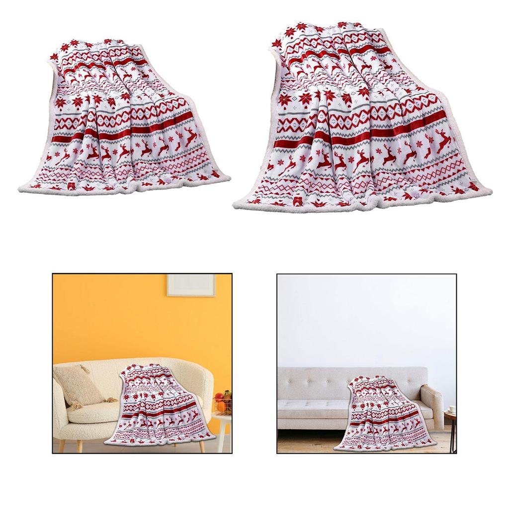 Christmas Decoration Blanket Winter Holiday Blanket for Watching TV Multipurpose Flannel Fleece Blanket