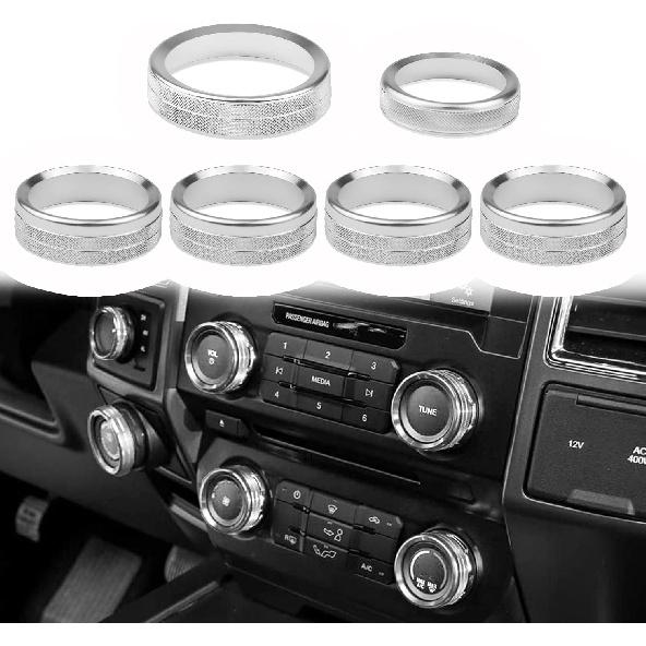 Knob Cover for F150 AC Climate Control Switch/Trailer/4WD/VOL/Tune Button Interior Center Console Trim Accessories Compatible with Ford F150 XLT 2016