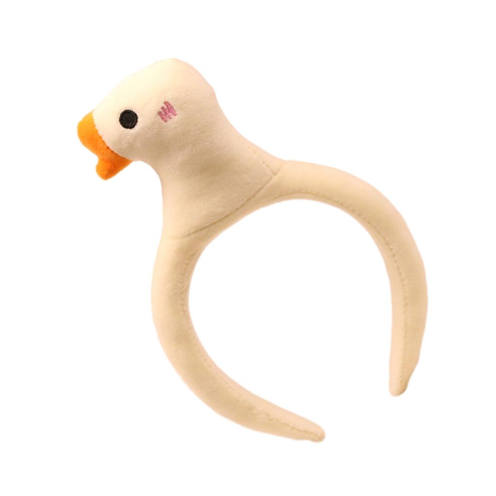 Cute 3D White Goose Headband Makeup Hair Hoop Stuffed Plush Duck Doll Animal Hairband Hair Accessories for Women Kids