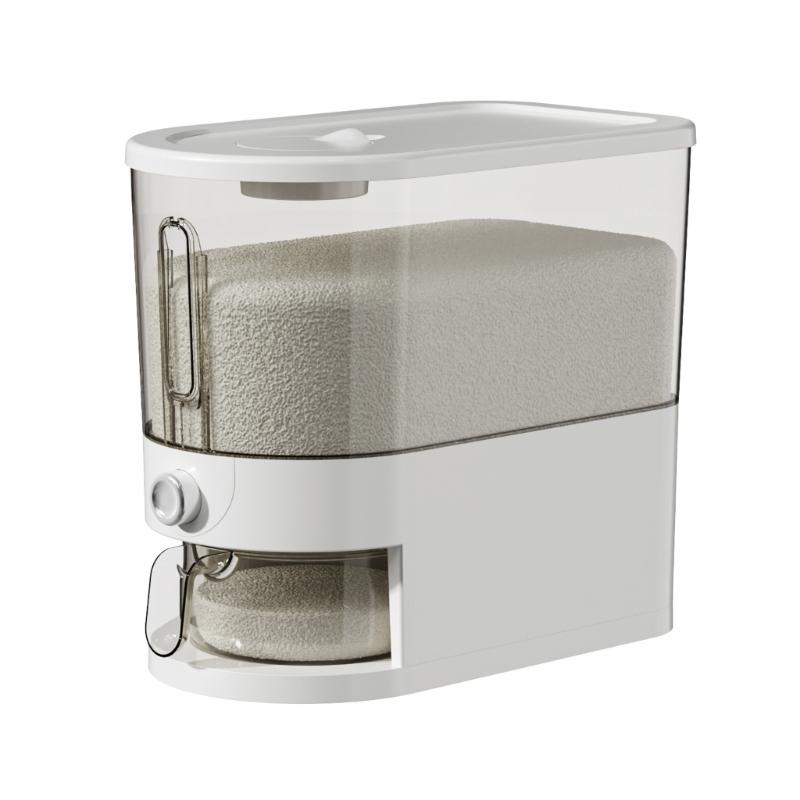 

Press Type Rice Dispenser With Clear Window Sealed Storage Bin For Dry Food Grains Flour Moisture Resistant Kitchen Bin