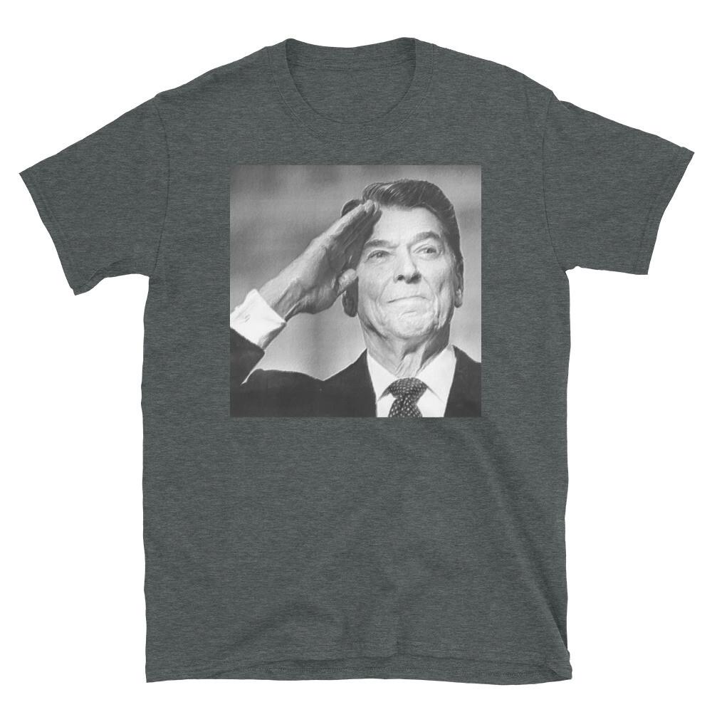 Ronald President Reagan Saluting Drawing ShortSleeve Unisex TShirt Unisex T-Shirt XXXXL