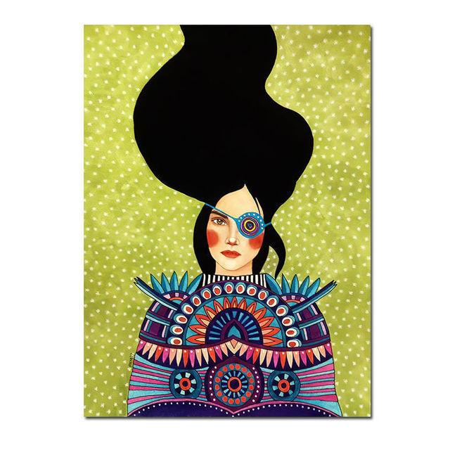 Nordic Abstrakte Mädchen Blume Vogel Leinwand Malerei Poster Drucke Vintage Wand Kunst Bild für Wohnzimmer Wohnkultur Cuadros Kein rahmen