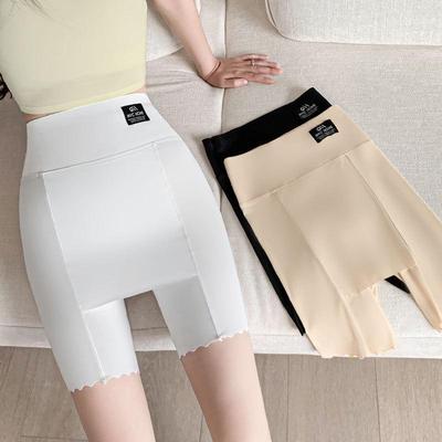 Nylon Ice Silk Women's Safety Pants: Seamless, Breathable Summer Base Layer with Crotch Gusset - Anti-Exposure, Tight-Fitting, Five-Point Cover-up.