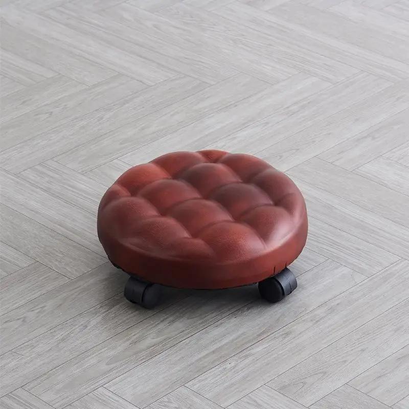 Stool with Pulleys for Car Washing, Movable Seatin, Housework, Mobile Farming Chair Wheel Chair