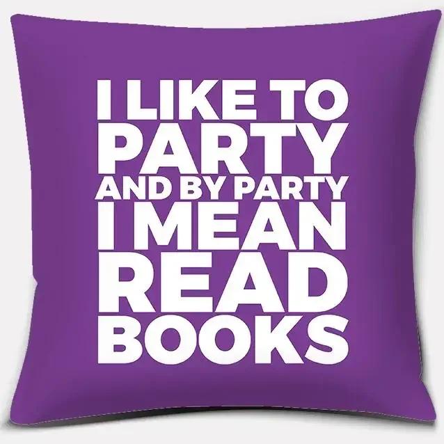 Purple Pattern Pillow Home Office Decoration Bedroom Sofa Car Cushion Cover