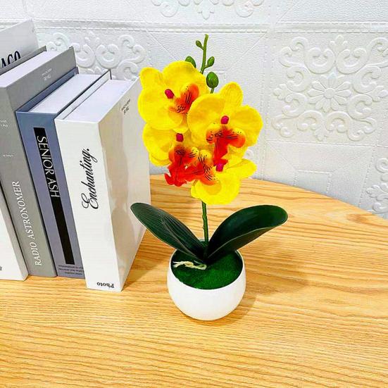 1 sada falešných bonsají realistické květiny umělého hedvábí proti vyblednutí flexibilní večírek falešné květiny motýlů orchidej květina na zdobení