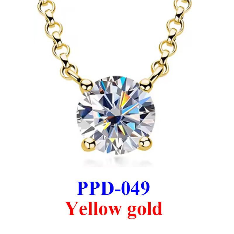1-3CT Moissanite Diamond Pendant Women's Necklace Original 925 Sterling Silver Jewelry Gold Lady Necklace Chain