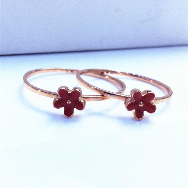 585 Russian Purple Gold Fairy Flower Ring Rose Gold Plated Simple Exquisite Fashion Live Ring