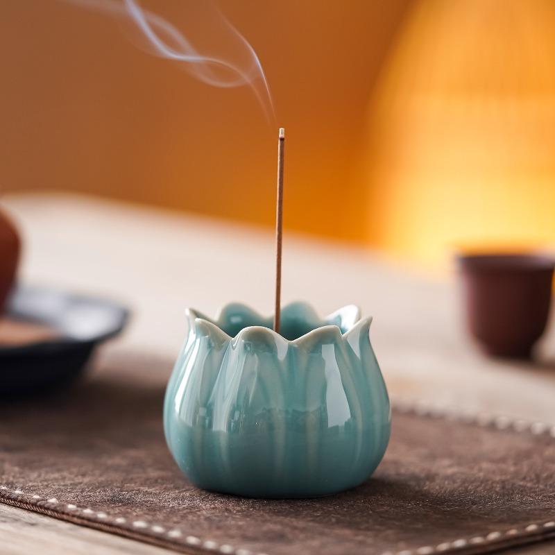 Petal Small Incense Burner, Ceramic Flower Incense Burner, Creative Aromatherapy Burner Line Incense Burner Line Incense Holder