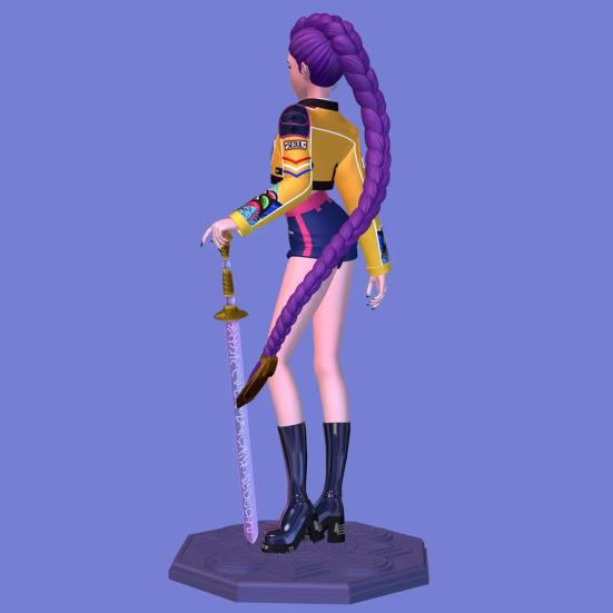 Kpop Hunter Figure Animated Movie Inspired Cartoon Girl Figurine Statue Model Home Office Bookshelf