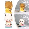 2PC 6.5cm Collectible Cute Action Kawaii Bear Toy Home Decor Bubu Dudu Panda Bear Figure Toys Sweet Lovely Panda Figure Deco