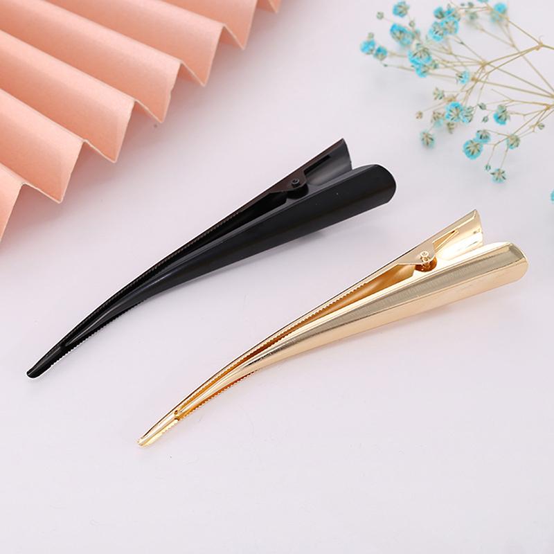 5/10Pcs Long Metal Hair Clips Horn Clip Hair Clamps Hair Accessories Duck Teeth Hairdressing Salon Tip Clip