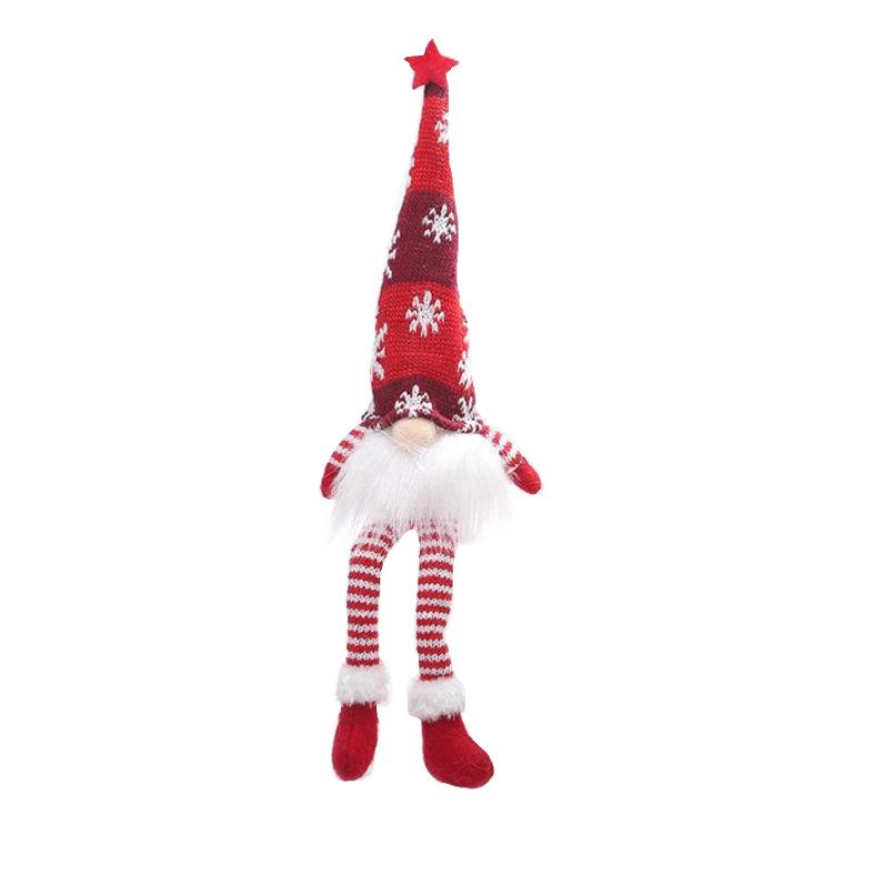 Glowing Faceless Doll with Knit Hat & Long Legs - Christmas Forest Ornament.