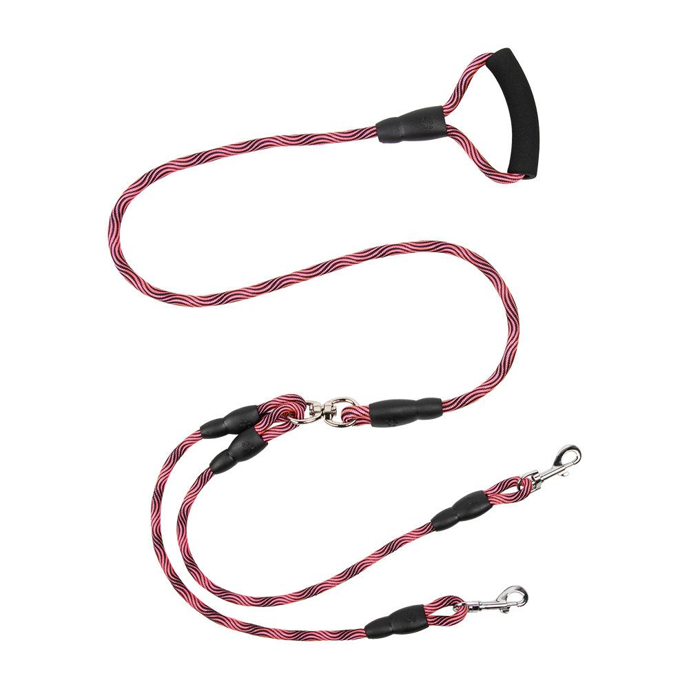 New Dog Multi-head Leash Colorful Nylon Reflective One-to-two Dog Rope Explosion-proof Pet Dog Leash