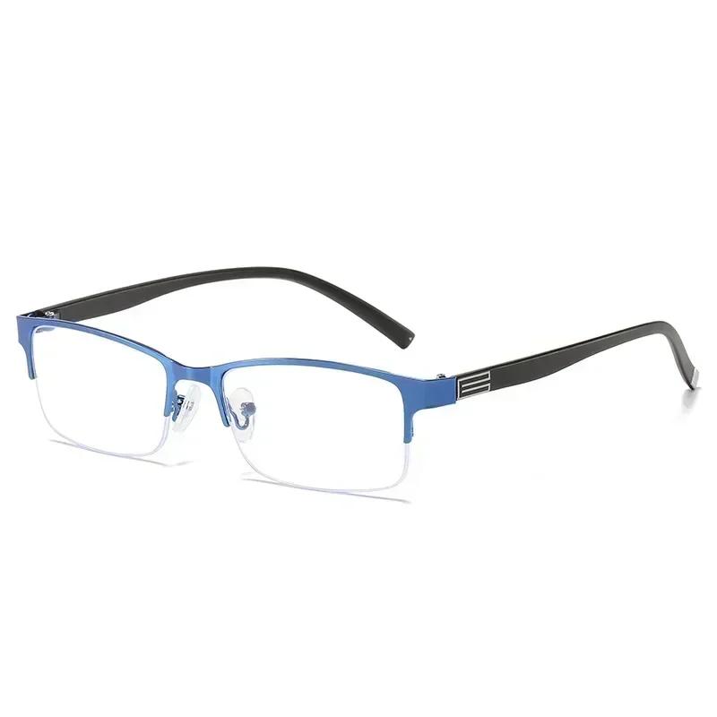 

Retro Business Half Frame Myopia Glasses Trendy Men s Square Frame Near Sight Glasses Anti Blue Light Eyeglasses 0