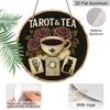 2D Flat, 1pc Round Vintage & Tea Metal Wall Art Sign - 7.87 Inch Aluminum Decor with Roses, Cups, and Symbols, Rustic Black Backgfor Home, Cafe, Bar