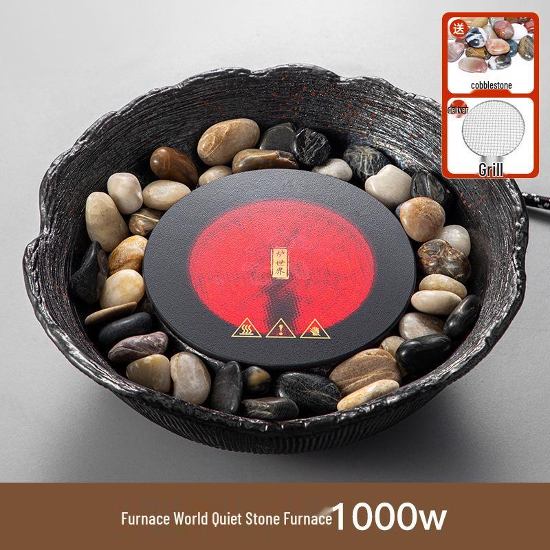 Chinese Style Indoor Tea and Wine Warmer Set with Electric Ceramic Stove and Glass Teapot