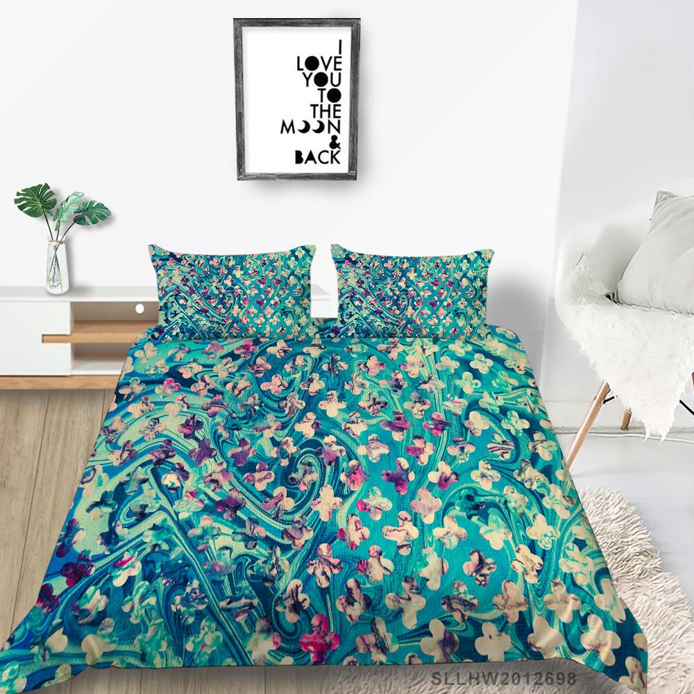 3D Color Pattern Graphic Printing Bedding Single Double Bed Full Size Vintage Pattern Pillowcase and Quilt Cover 2 or 3 Comfortable Home Decoration