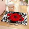 1 piece/8mm thickness JIT rose pattern bathroom rug, kitchen mat, living room rug, bedroom rug, indoor doorway mat, machine washable, entrance door