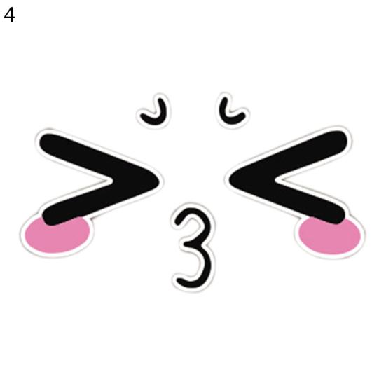Funny Smiling Face Mirror Stickers Car Rearview Auto Vehicle Decoration Decals