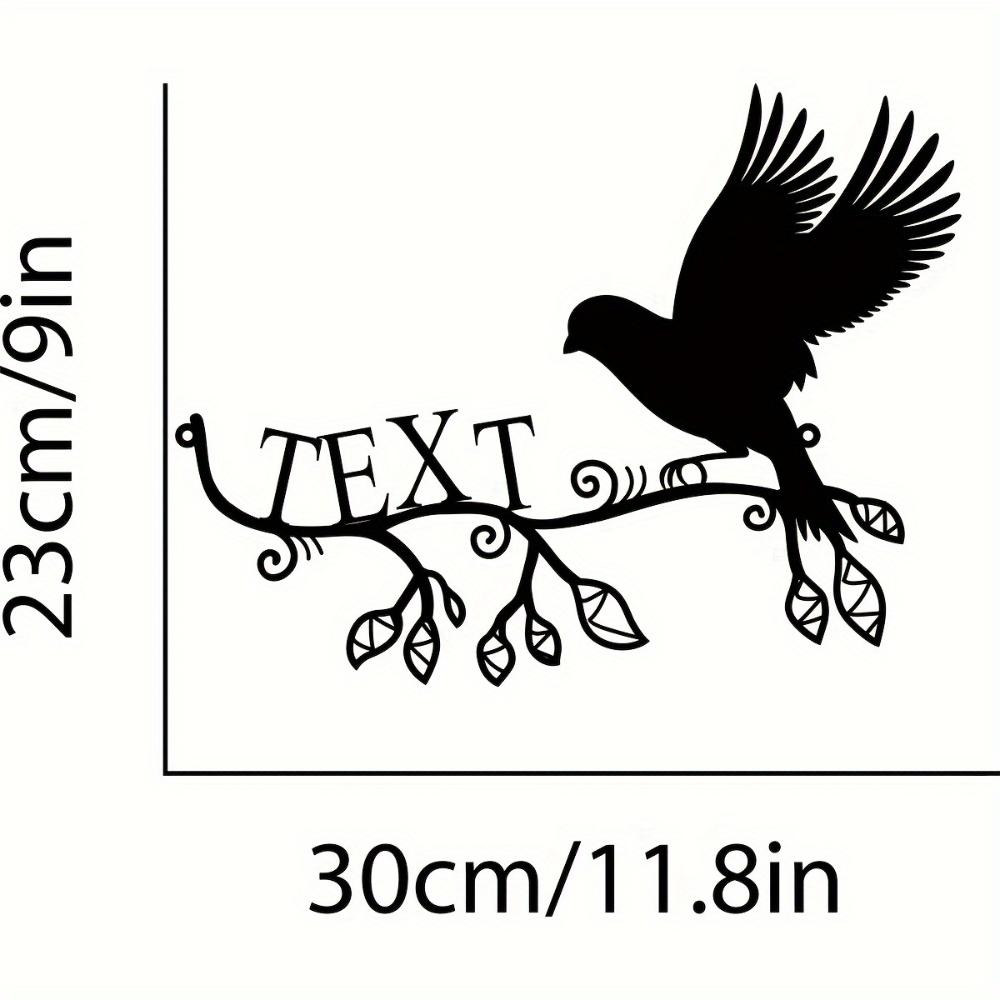 1pc Personalized Metal Address Sign House Number Plaque Bird Silhouette Wall Art Custom Housewarming Gift