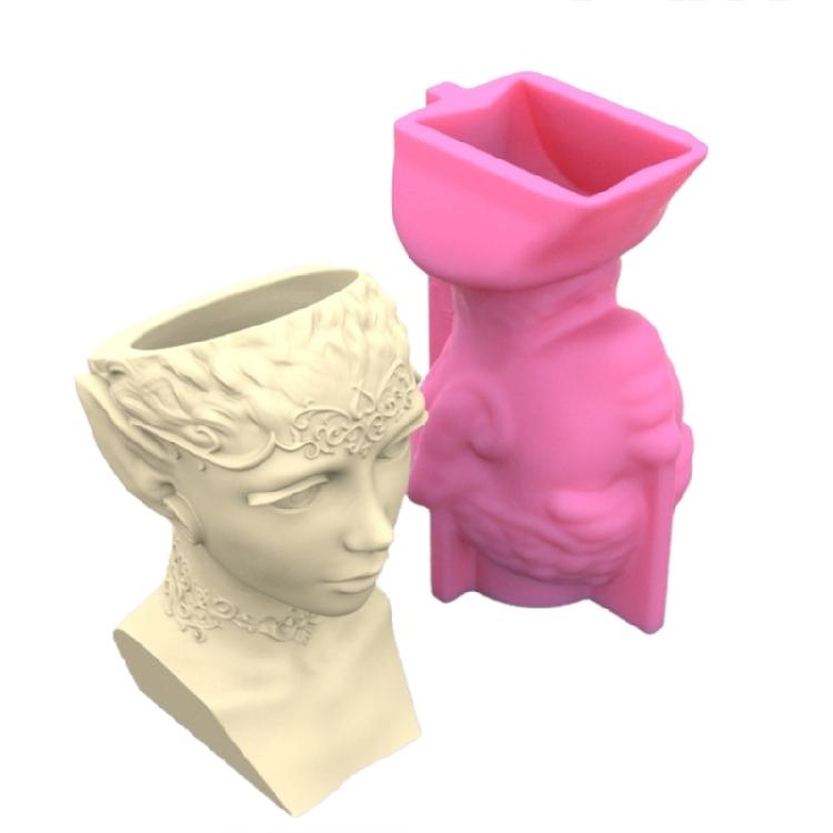 King Queen Portrait Gypsum Silicone Molds for Making Succulent Plant Flower Pot