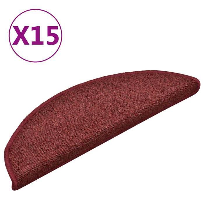 VidaXL Stair Treads 15 Pieces 56 X 17 X 3 Cm Bordeaux Semicircular 322372