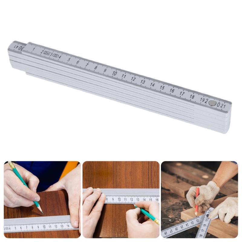 Precision Metric Ruler Measuring Instrument 2m Folding Ruler Construction Ruler Heavy Duty Measurement Tool