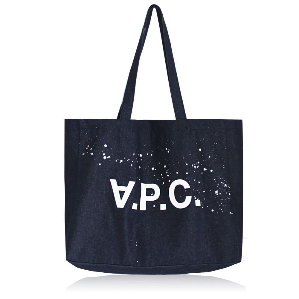 

[USED] A.P.C. Diane Corduroy Shopping Tote, Navy, for Men and Women, APC M61443, COEZQ IAK, Dark Navy, A4 Size, Corduroy, Logo Tote, Korea Exclusive