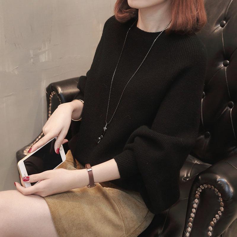 

Свободный свитер с рукавом «летучая мышь», женское пальто, универсальный вязаный свитер, осенний топ для женщин XL