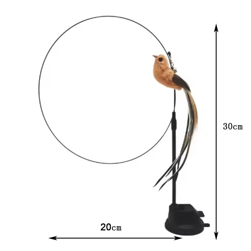 Cat Toys Cat Self-sexy Feather Suction Cup Teasing Cat Stick with Bell Bird Replacement Head Resistant To Bite Pet Toys