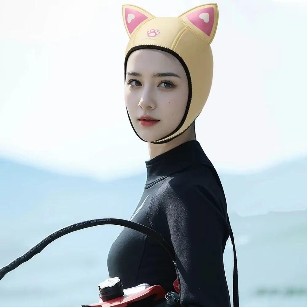 Clear Vision Diving Headband Wetsuit Hood Cat Ears Swimming Headband Outdoor Diving Hat  Beach