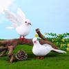 Milisten 2pcs Artificial Feathered Pigeon Birds Fake Doves Artificial Craft Foam Birds for Home Garden Wedding Decorations