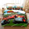 Set de așternut Blaze Cartoon Monster Machines Cearșaf de plapumă imprimat single Huse de pernă Seturi de 3 piese Dimensiuni pentru copii și adulți