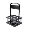 A84E-3X 4 Holes Foldable Plastic Beverage Carrier,Reusable Drink Holder With Handle Portable Drink Holder Black