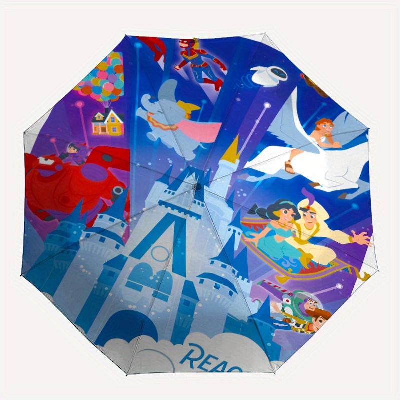 Disney Characters Durable Cartoon Folding Umbrella, Portable 3-Fold Compact Umbrella for Men and Women, Suitable for Travel or Daily Use.Q03