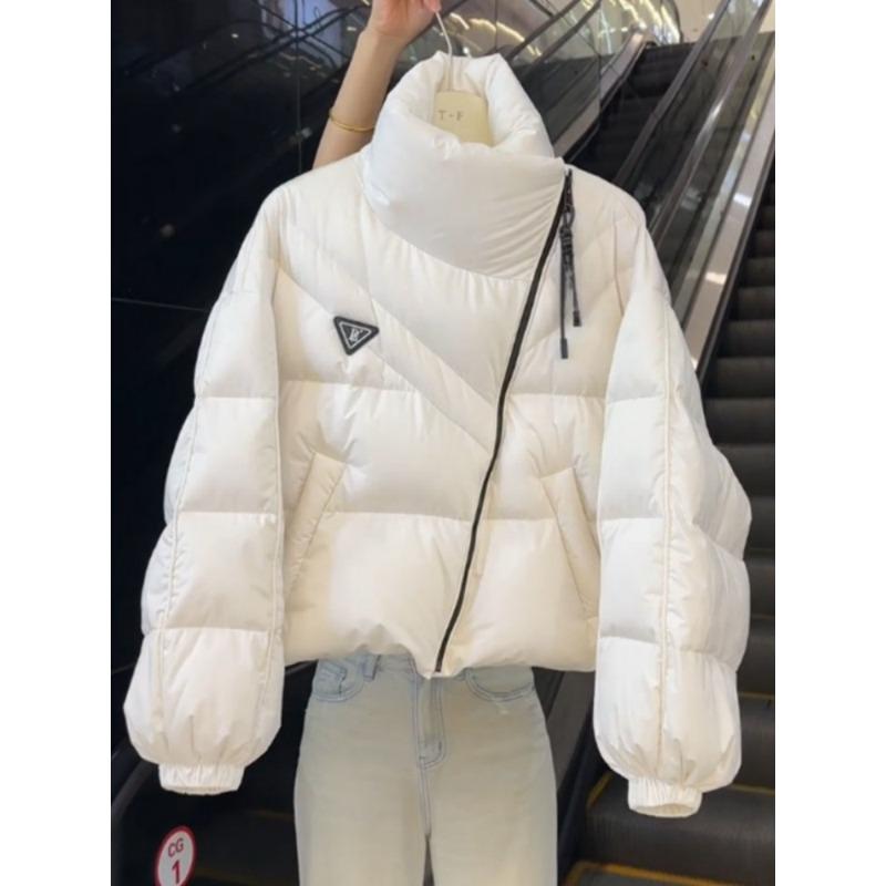 Warm Black Winter Coat Short Puffer Jacket Stylish Cotton Outerwear