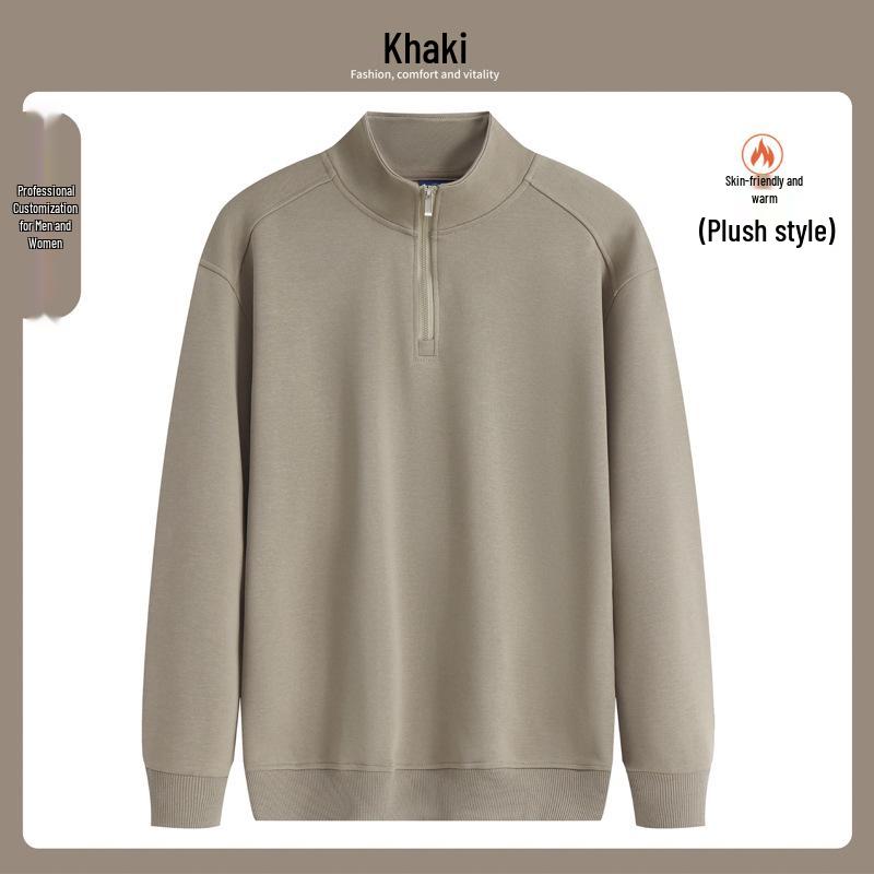 Men's Winter Fleece Hoodie for Catering & Milk Tea Shops - Custom Logo, Fashionable, Long-Sleeved Workwear