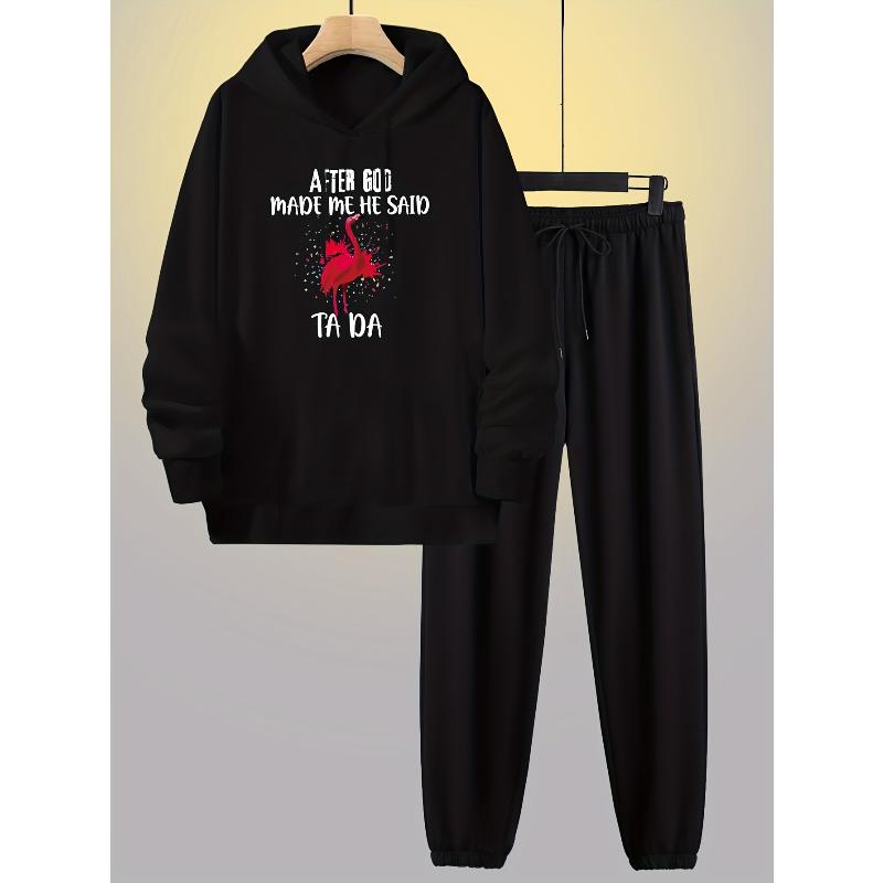 Женский полиэстеровый спортивный костюм: толстовка и вязаные брюки облегающего кроя L чёрный