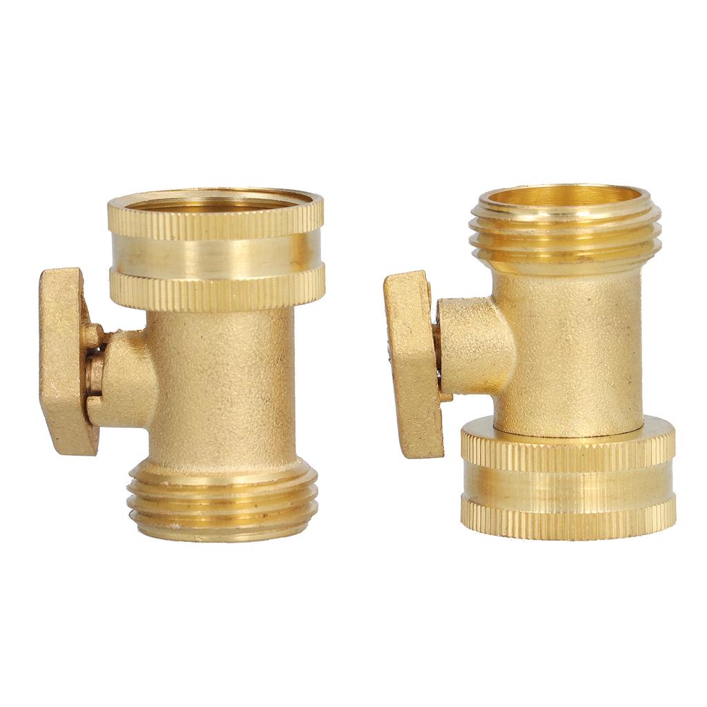 2PCS G3 4 Shut Off Valve Garden Hose Brass Stop Valve with 2 Way Screw Interface for Irrigation Equipment