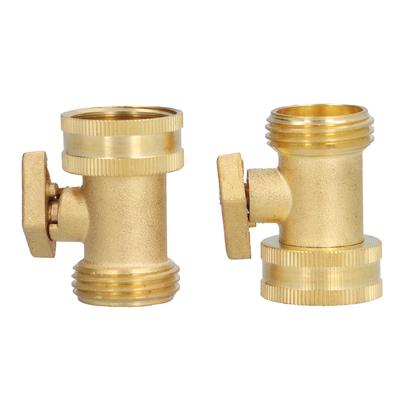 2PCS G3 4 Shut Off Valve Garden Hose Brass Stop Valve with 2 Way Screw Interface for Irrigation Equipment