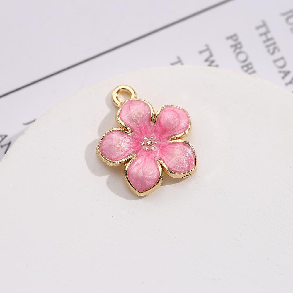 Alloy Dripping Cherry Blossom Five-Petal Diy Jewelry Accessories, Necklace Small Pendant, Hair Accessories, Bracelet Material