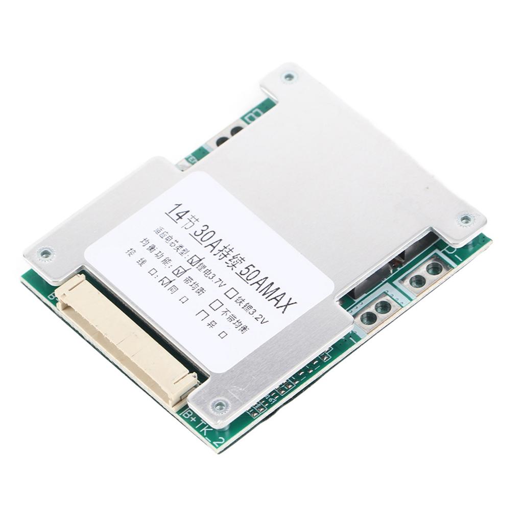 14S 50V 30A Lithium Battery Protection Board BMS PCB Board with Balance Charging
