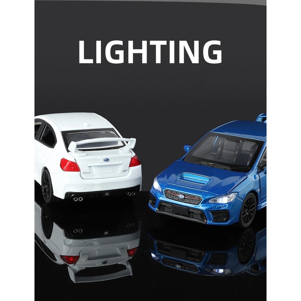 1/30 Subaru STI WRX Alloy Car Model Sound and Light Pull Back Children's Toy Collectibles Birthday Gift