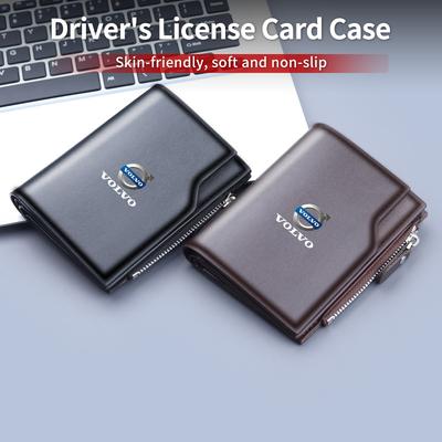 Portofel Vintage din Piele cu Logo Auto RFID pentru Bărbați cu Buzunar pentru Monede Suport Carduri Geantă Bărbătească Pentru AWD C30 C70 S60 S80 S90 T6 V40 V50