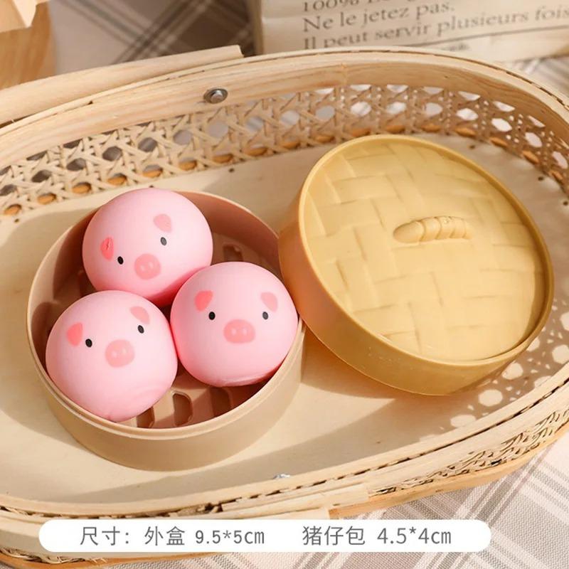 

Fun Dumpling Squishy Kawaii Pig Chick Panda Dumpling Squishy Food Squeeze Toys Anti-stress Fidget Toys For Kids Stress Ball Gift
