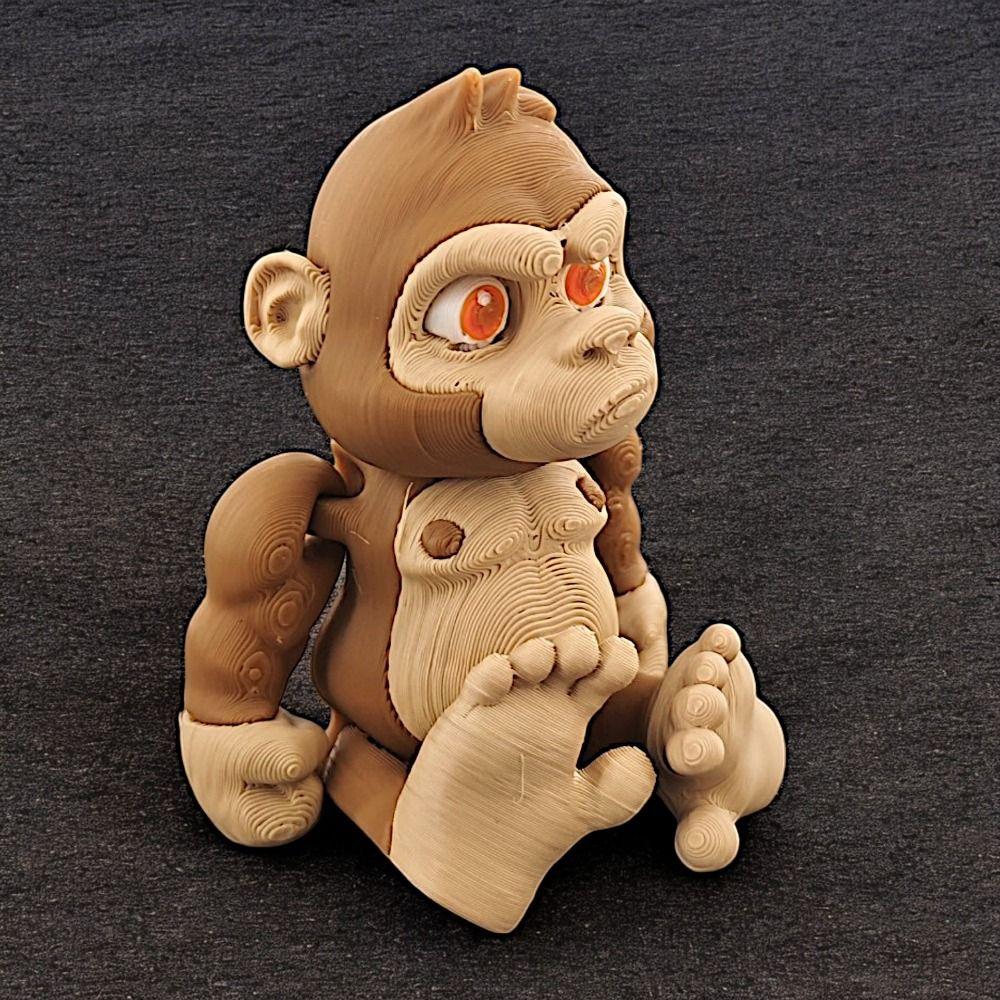 Rotatable 3D Printed Monkey Simulated Orangutan 3D Articulated Orangutan Toys  Kid Gift