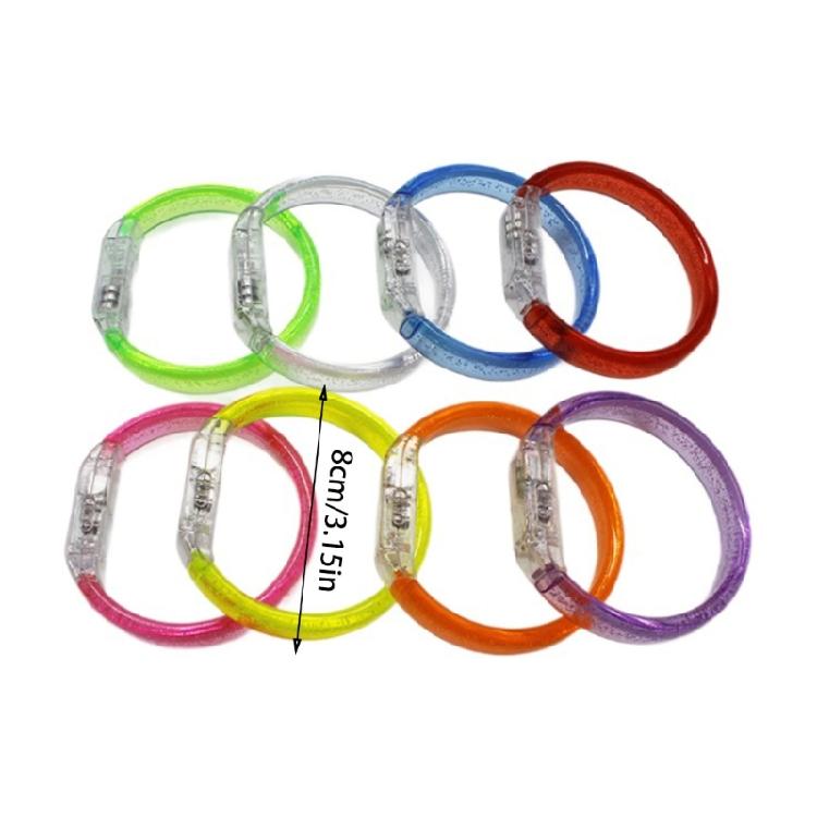 6pcs Colorful Light Up Party Glowing Bracelets Stylish Plastic LED Wristbands Birthday Party Wrist Bands Ornament