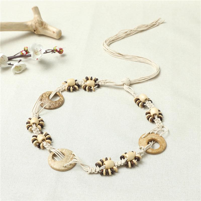 

Новое этническое ожерелье в стиле бохо, ретро, ханьфу, плетеная вощеная веревка, сделай сам, женский пояс